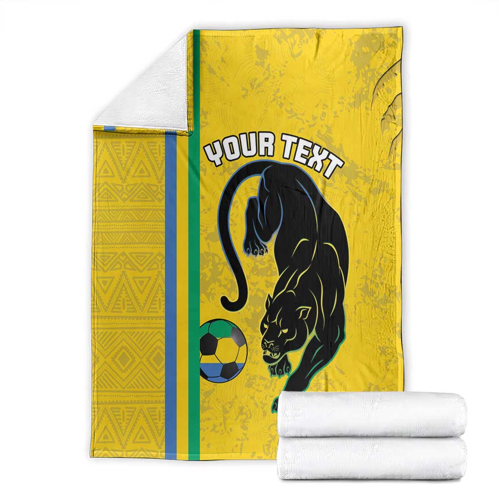 Custom Gabon Football Blanket Go Les Pantheres - Yellow Ver