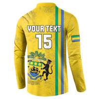 Custom Gabon Football Button Sweatshirt Go Les Pantheres - Yellow Ver