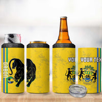 Custom Gabon Football 4 in 1 Can Cooler Tumbler Go Les Pantheres - Yellow Ver