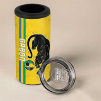 Custom Gabon Football 4 in 1 Can Cooler Tumbler Go Les Pantheres - Yellow Ver
