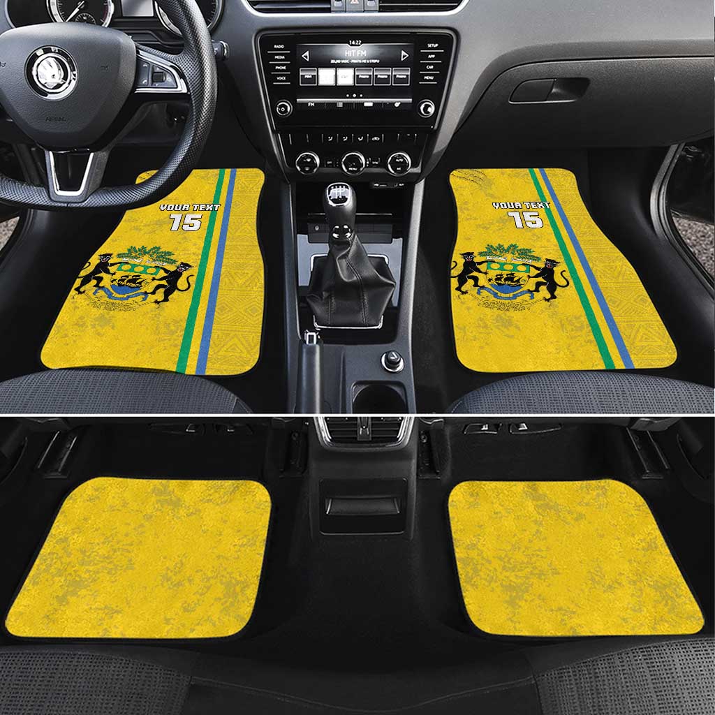 Custom Gabon Football Car Mats Go Les Pantheres - Yellow Ver