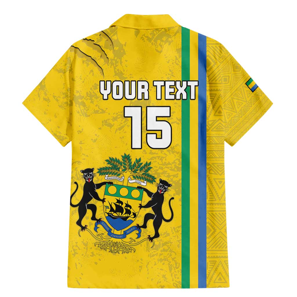 Custom Gabon Football Family Matching Mermaid Dress and Hawaiian Shirt Go Les Pantheres - Yellow Ver