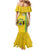 Custom Gabon Football Family Matching Mermaid Dress and Hawaiian Shirt Go Les Pantheres - Yellow Ver
