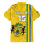 Custom Gabon Football Family Matching Off The Shoulder Long Sleeve Dress and Hawaiian Shirt Go Les Pantheres - Yellow Ver