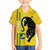 Custom Gabon Football Family Matching Off The Shoulder Long Sleeve Dress and Hawaiian Shirt Go Les Pantheres - Yellow Ver