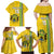 Custom Gabon Football Family Matching Off Shoulder Maxi Dress and Hawaiian Shirt Go Les Pantheres - Yellow Ver
