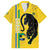 Custom Gabon Football Family Matching Off Shoulder Maxi Dress and Hawaiian Shirt Go Les Pantheres - Yellow Ver