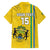 Custom Gabon Football Family Matching Off Shoulder Maxi Dress and Hawaiian Shirt Go Les Pantheres - Yellow Ver