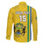 Custom Gabon Football Family Matching Off Shoulder Maxi Dress and Hawaiian Shirt Go Les Pantheres - Yellow Ver