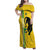 Custom Gabon Football Family Matching Off Shoulder Maxi Dress and Hawaiian Shirt Go Les Pantheres - Yellow Ver