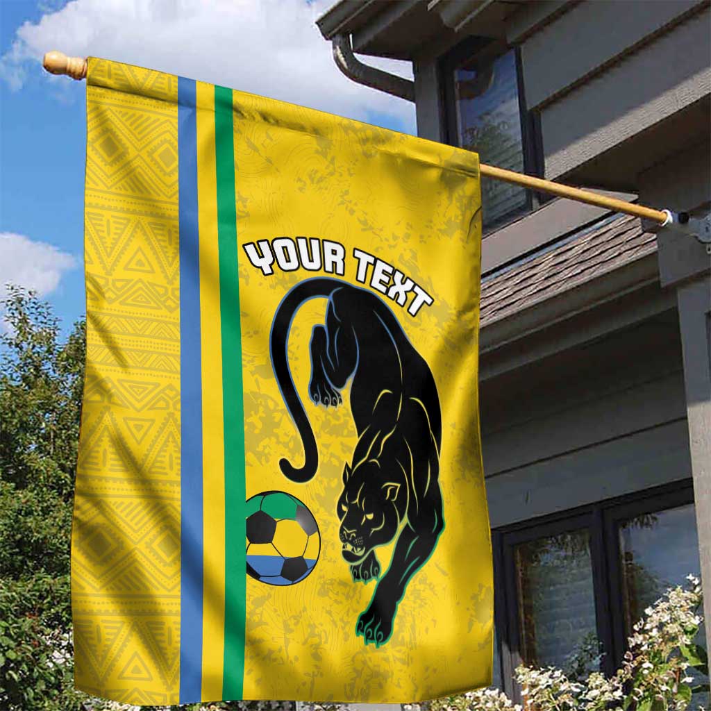 Custom Gabon Football Garden Flag Go Les Pantheres - Yellow Ver