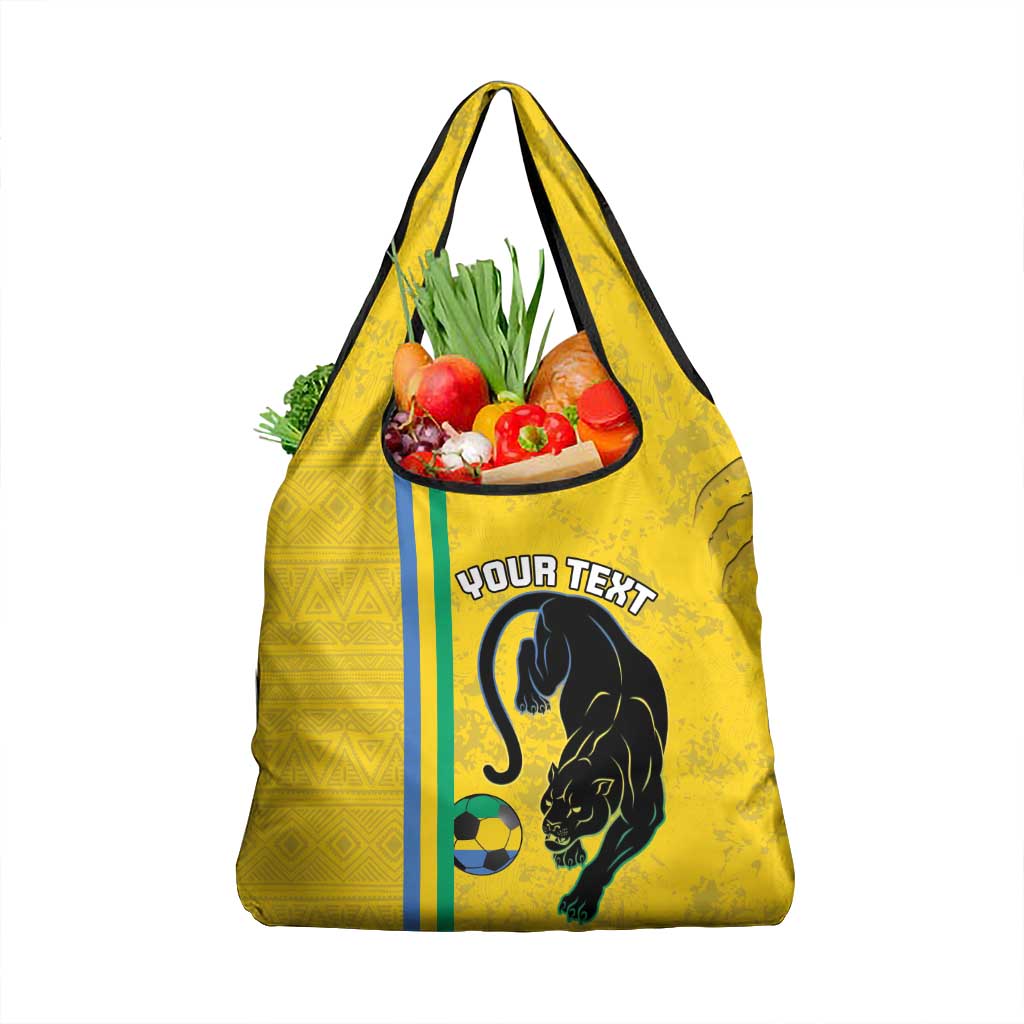Custom Gabon Football Grocery Bag Go Les Pantheres - Yellow Ver