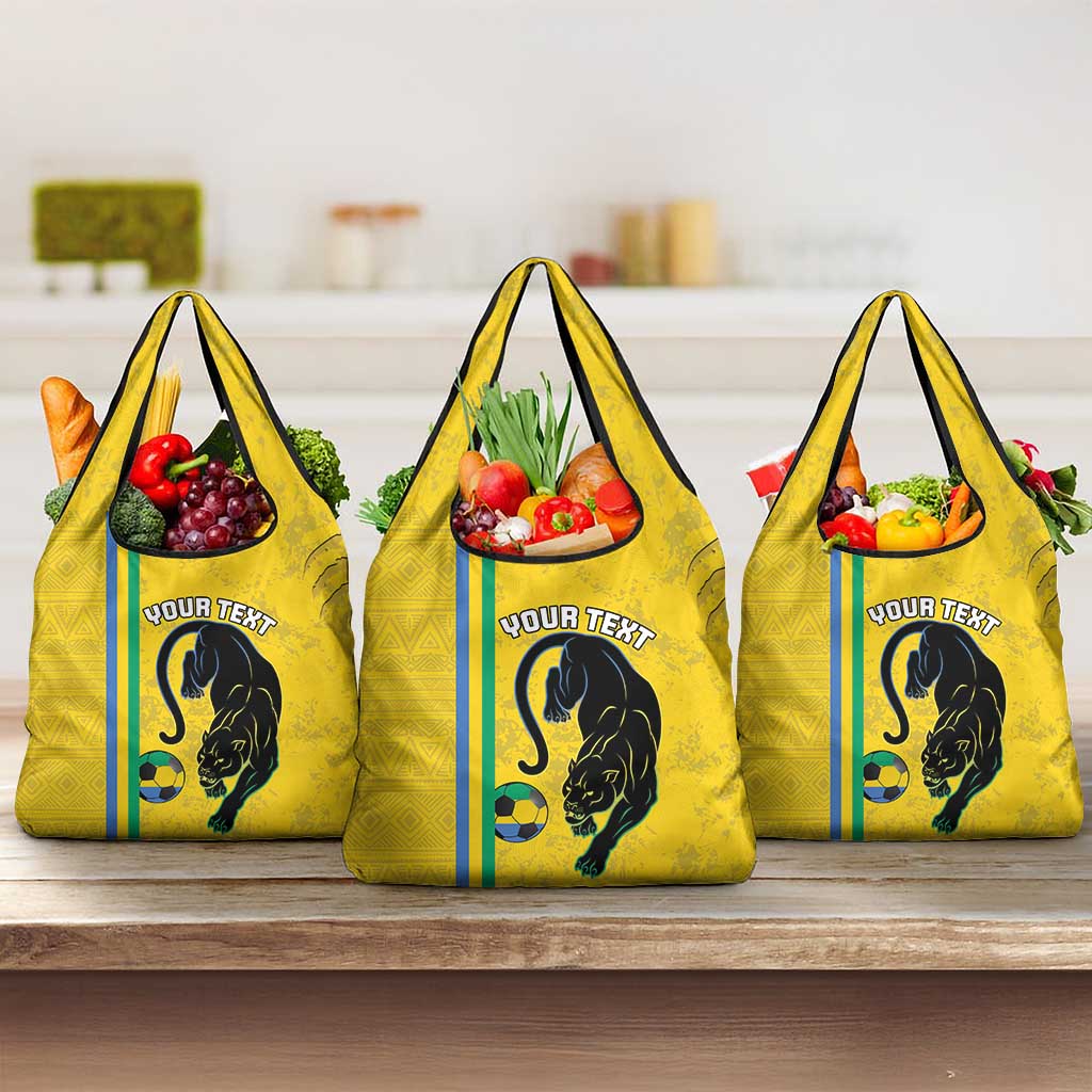 Custom Gabon Football Grocery Bag Go Les Pantheres - Yellow Ver