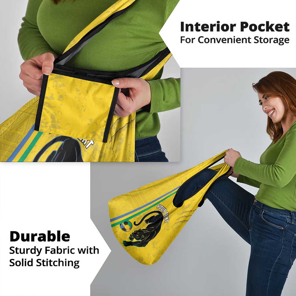 Custom Gabon Football Grocery Bag Go Les Pantheres - Yellow Ver
