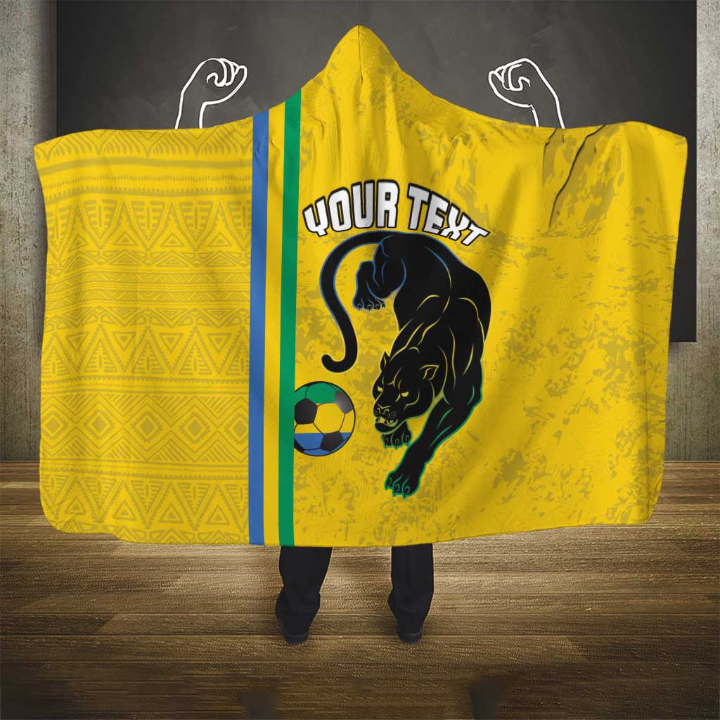 Custom Gabon Football Hooded Blanket Go Les Pantheres - Yellow Ver