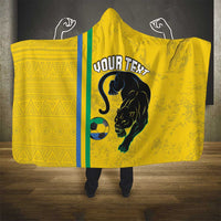 Custom Gabon Football Hooded Blanket Go Les Pantheres - Yellow Ver