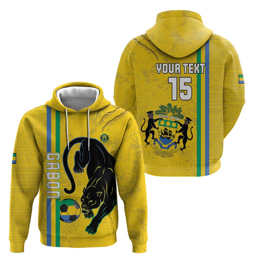 Custom Gabon Football Hoodie Go Les Pantheres - Yellow Ver