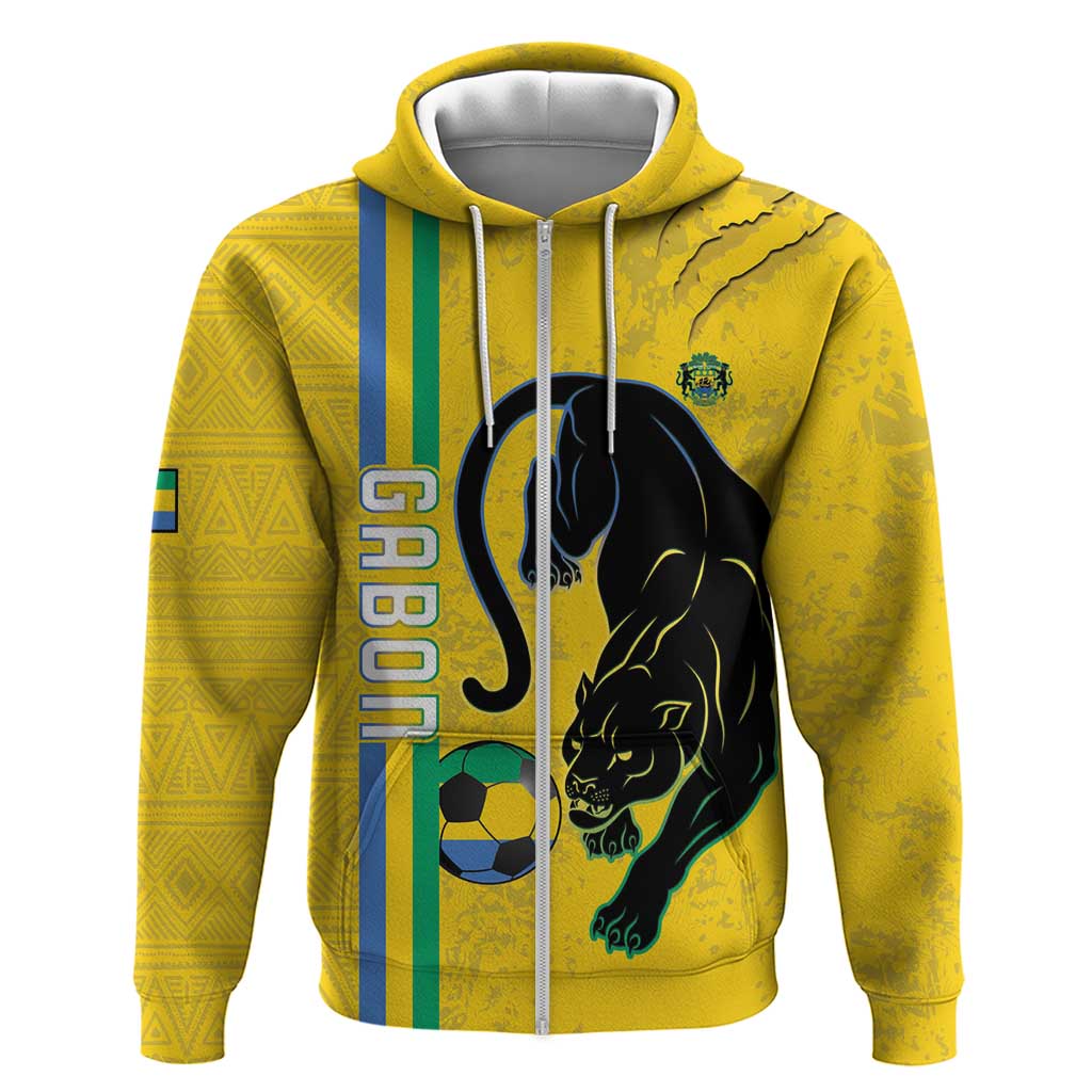 Custom Gabon Football Hoodie Go Les Pantheres - Yellow Ver
