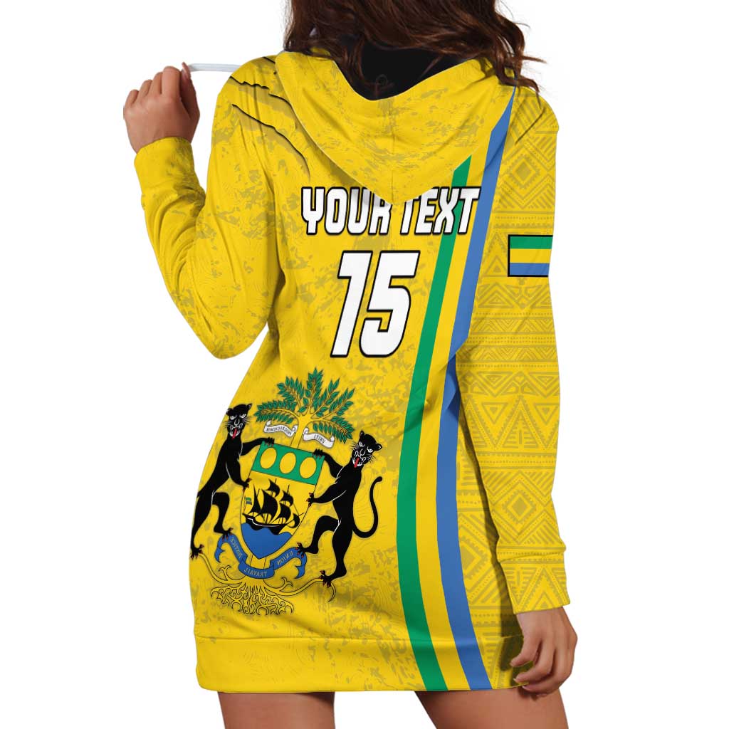 Custom Gabon Football Hoodie Dress Go Les Pantheres - Yellow Ver