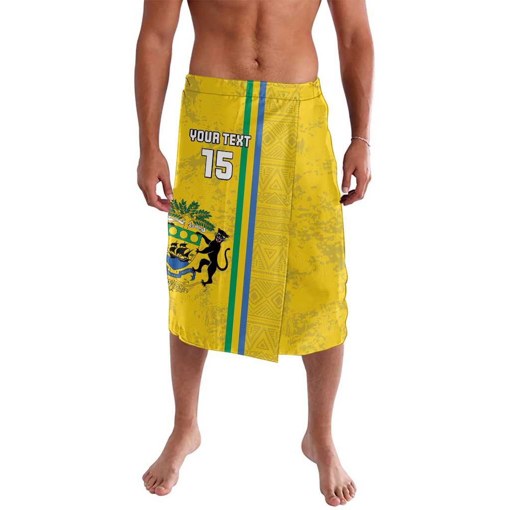 Custom Gabon Football Lavalava Go Les Pantheres - Yellow Ver