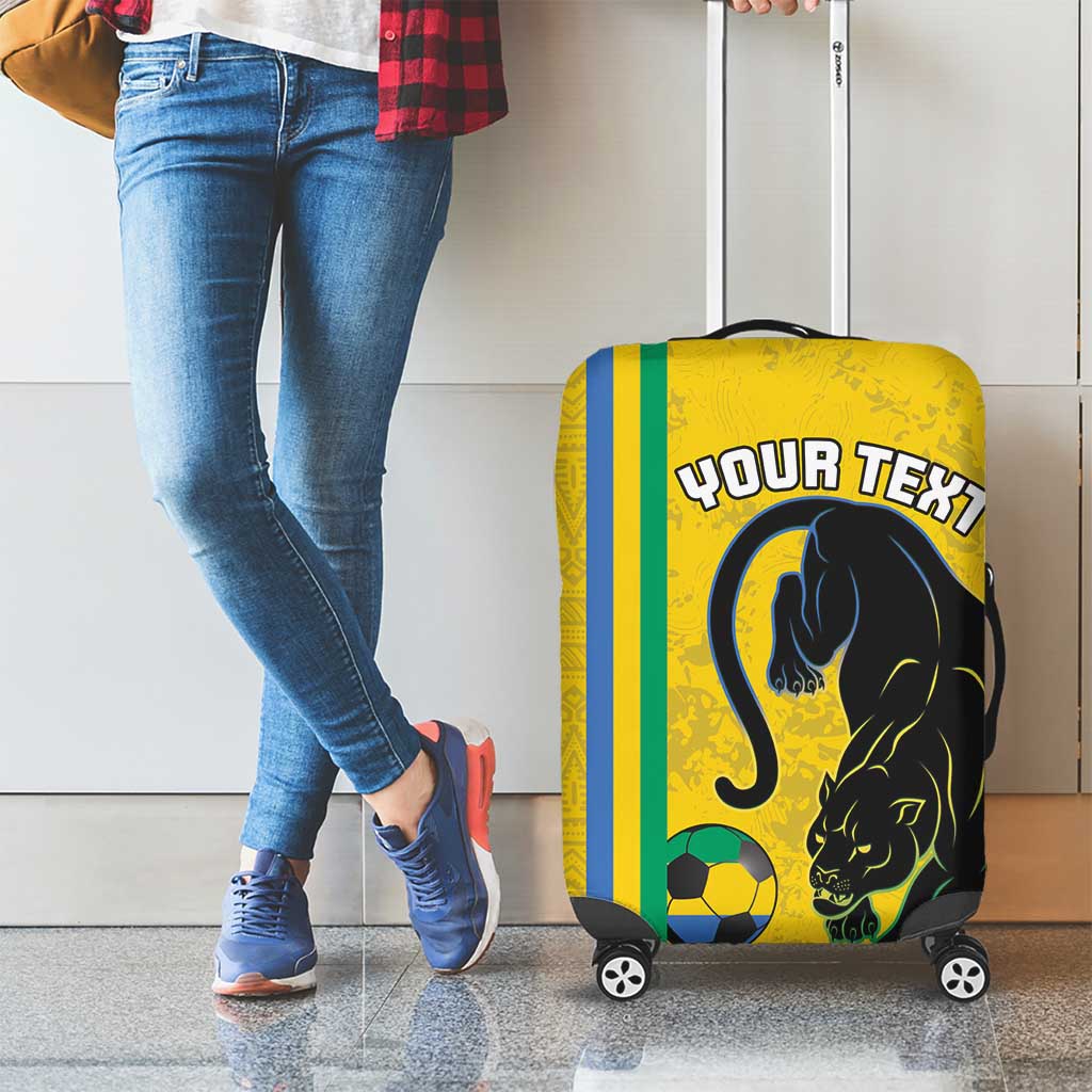Custom Gabon Football Luggage Cover Go Les Pantheres - Yellow Ver