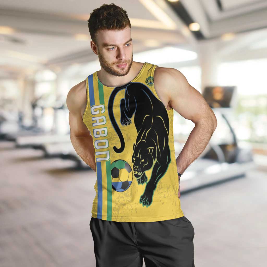 Custom Gabon Football Men Tank Top Go Les Pantheres - Yellow Ver
