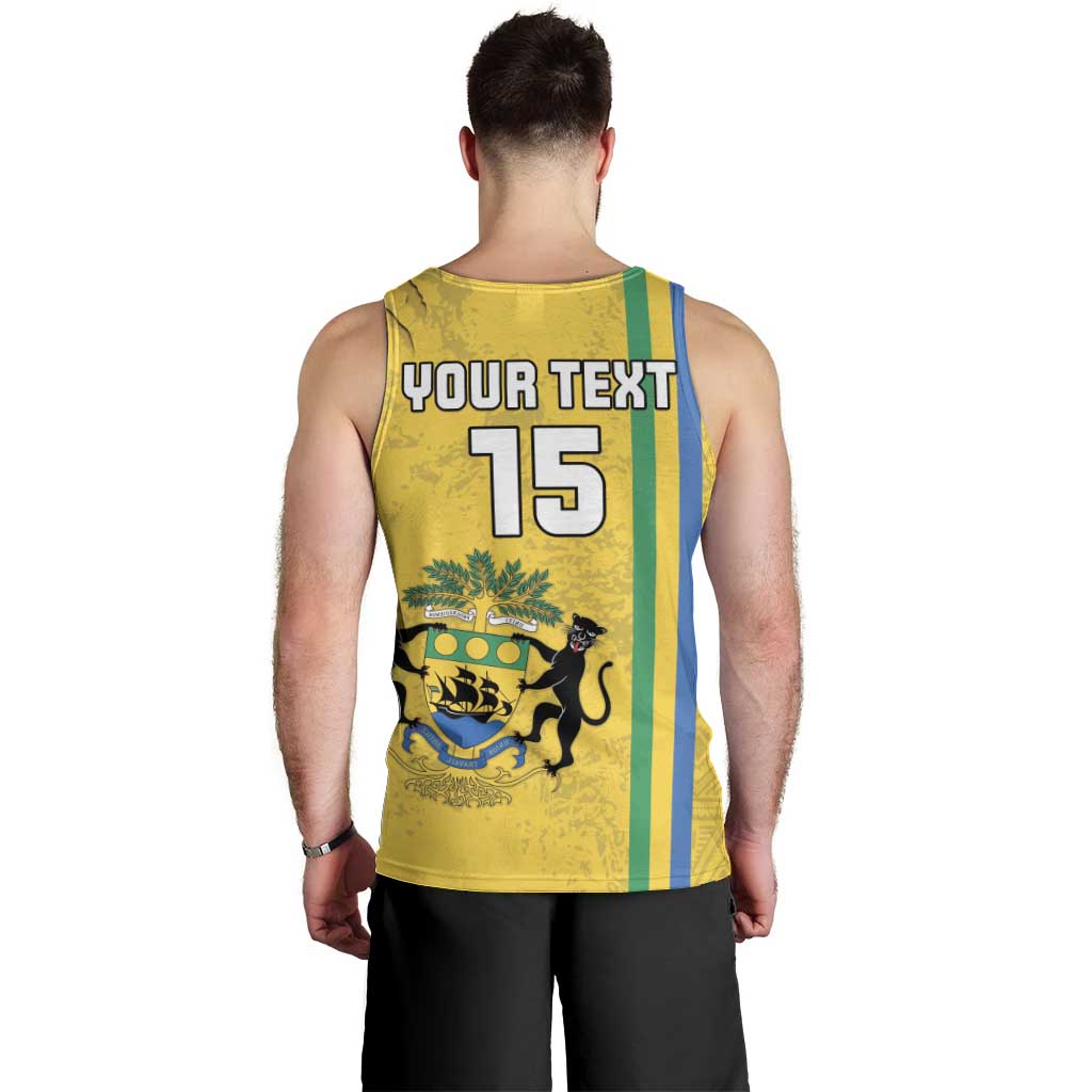 Custom Gabon Football Men Tank Top Go Les Pantheres - Yellow Ver
