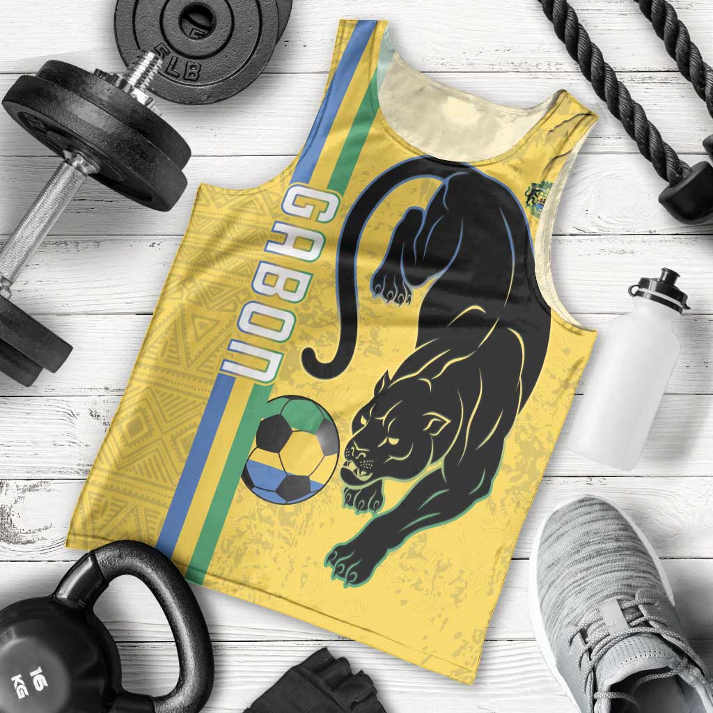 Custom Gabon Football Men Tank Top Go Les Pantheres - Yellow Ver