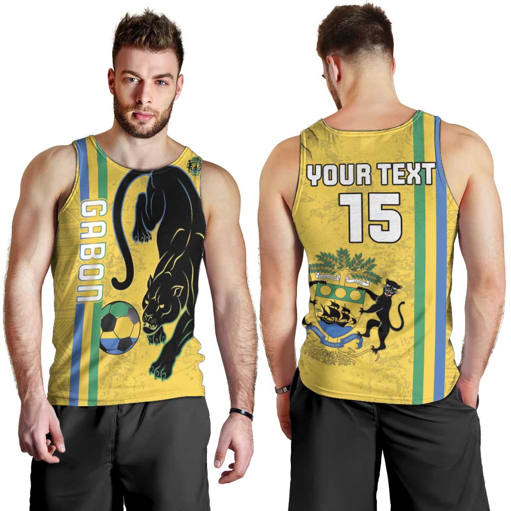 Custom Gabon Football Men Tank Top Go Les Pantheres - Yellow Ver