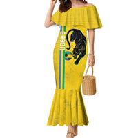 Custom Gabon Football Mermaid Dress Go Les Pantheres - Yellow Ver