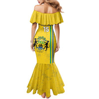 Custom Gabon Football Mermaid Dress Go Les Pantheres - Yellow Ver