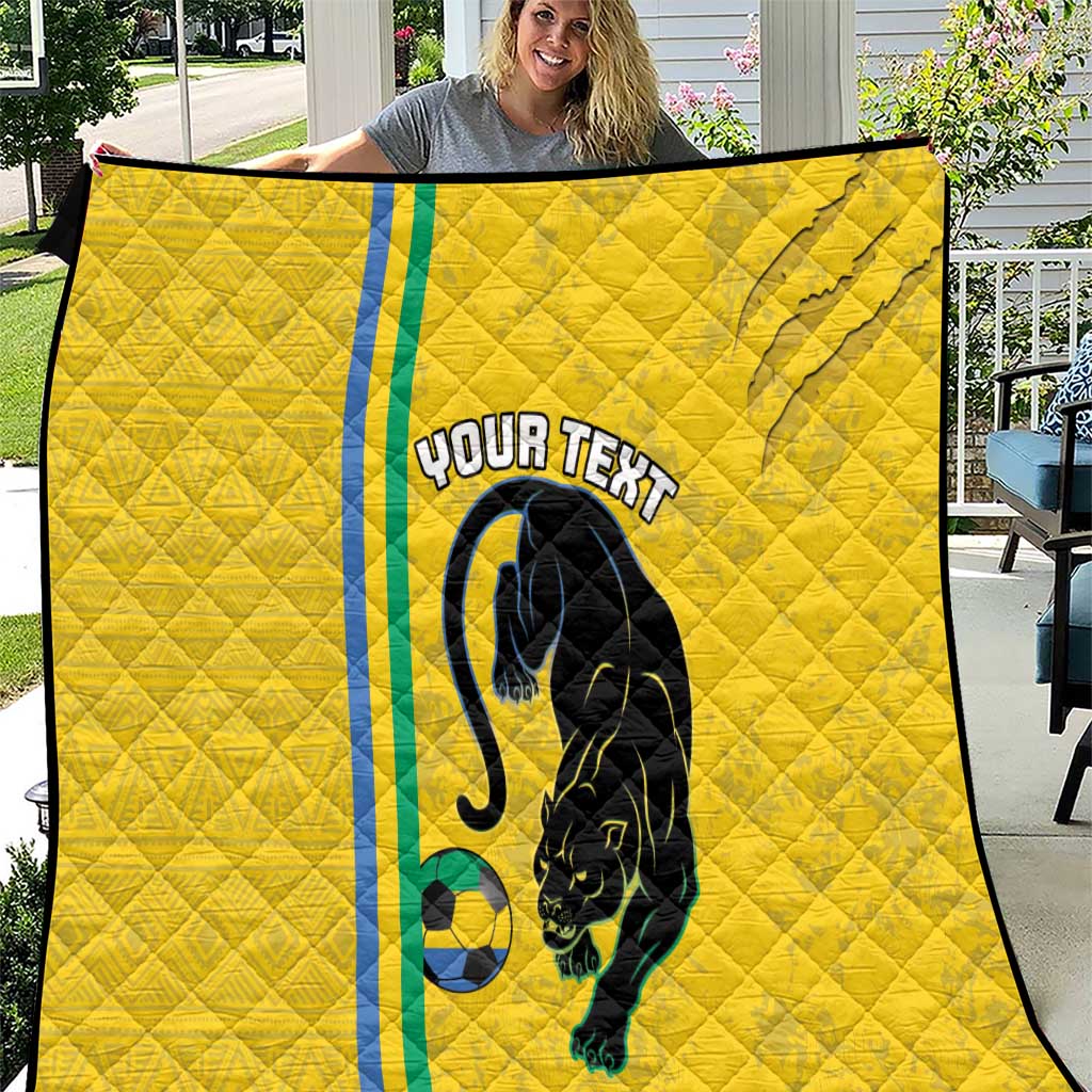 Custom Gabon Football Quilt Go Les Pantheres - Yellow Ver