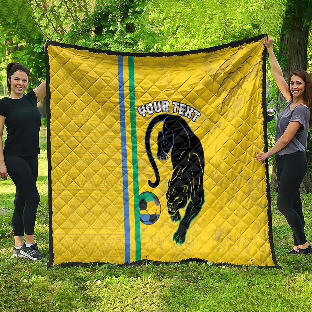 Custom Gabon Football Quilt Go Les Pantheres - Yellow Ver