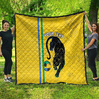 Custom Gabon Football Quilt Go Les Pantheres - Yellow Ver