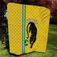 Custom Gabon Football Quilt Go Les Pantheres - Yellow Ver