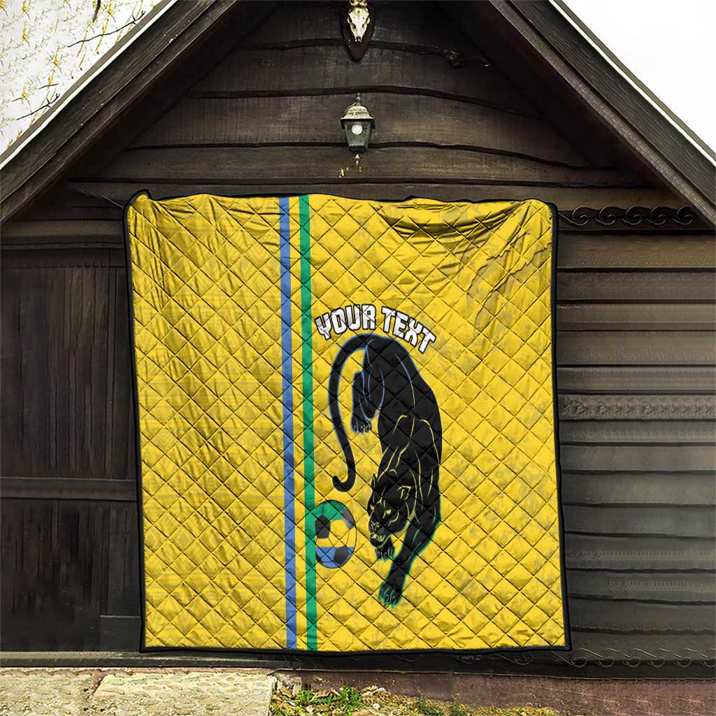 Custom Gabon Football Quilt Go Les Pantheres - Yellow Ver
