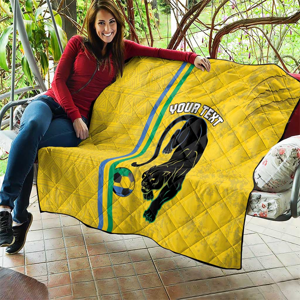 Custom Gabon Football Quilt Go Les Pantheres - Yellow Ver