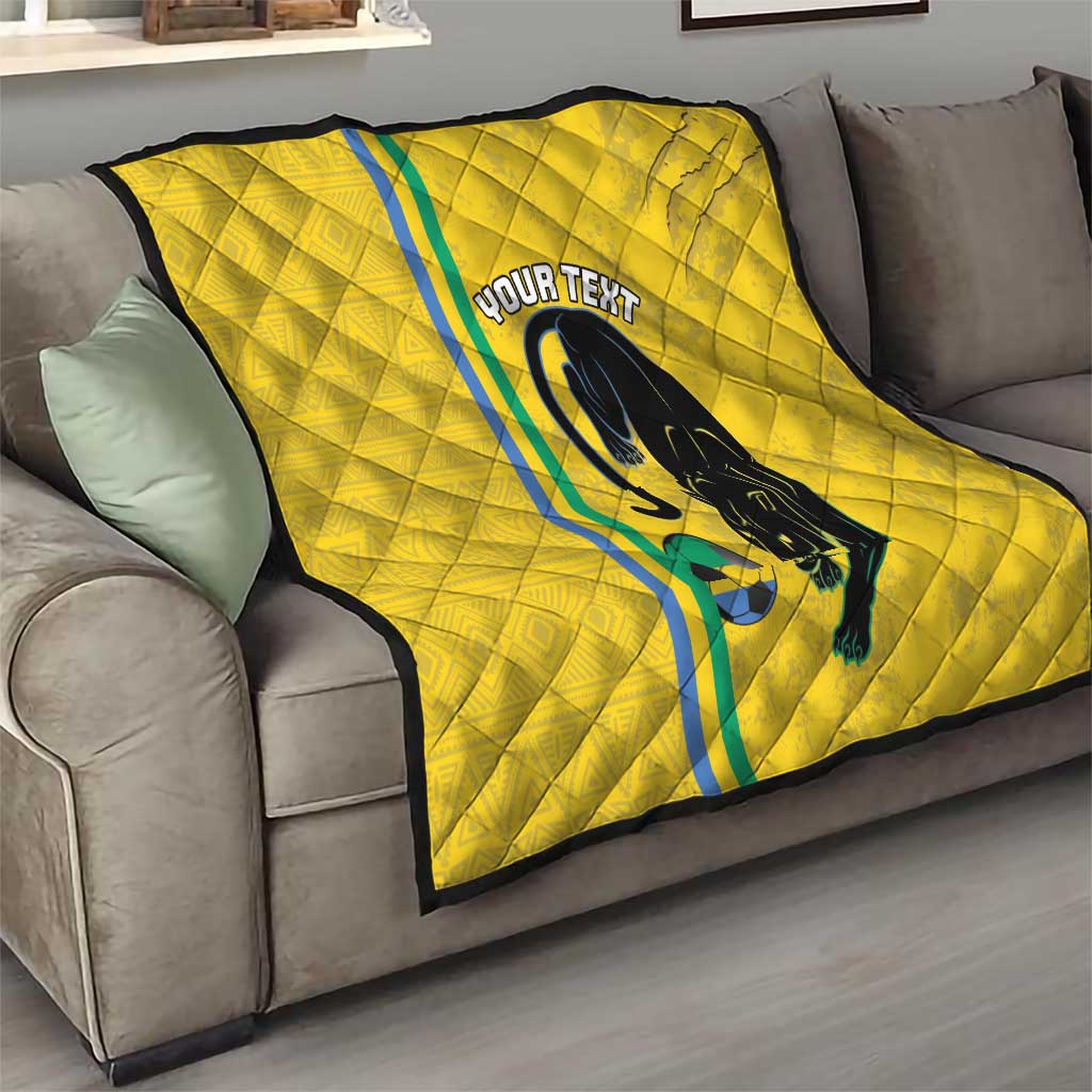 Custom Gabon Football Quilt Go Les Pantheres - Yellow Ver