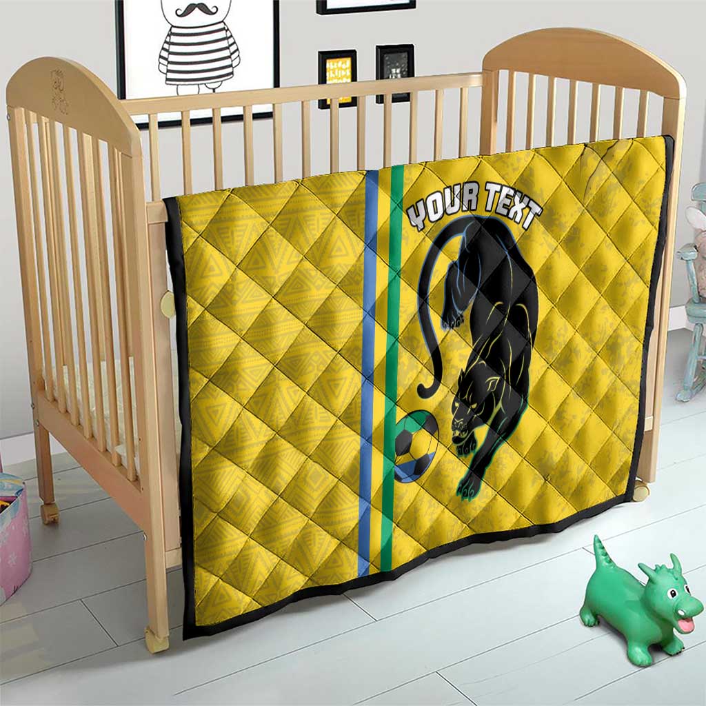 Custom Gabon Football Quilt Go Les Pantheres - Yellow Ver