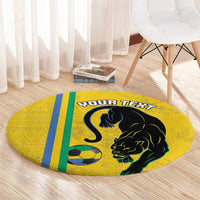 Custom Gabon Football Round Carpet Go Les Pantheres - Yellow Ver