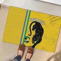 Custom Gabon Football Rubber Doormat Go Les Pantheres - Yellow Ver