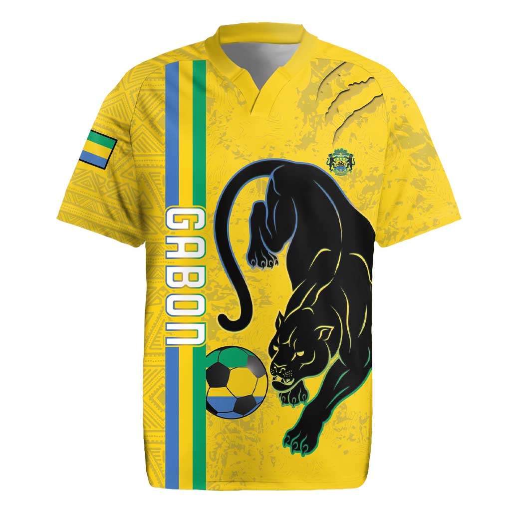 Custom Gabon Football Rugby Jersey Go Les Pantheres - Yellow Ver