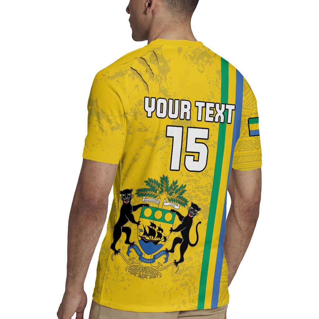 Custom Gabon Football Rugby Jersey Go Les Pantheres - Yellow Ver