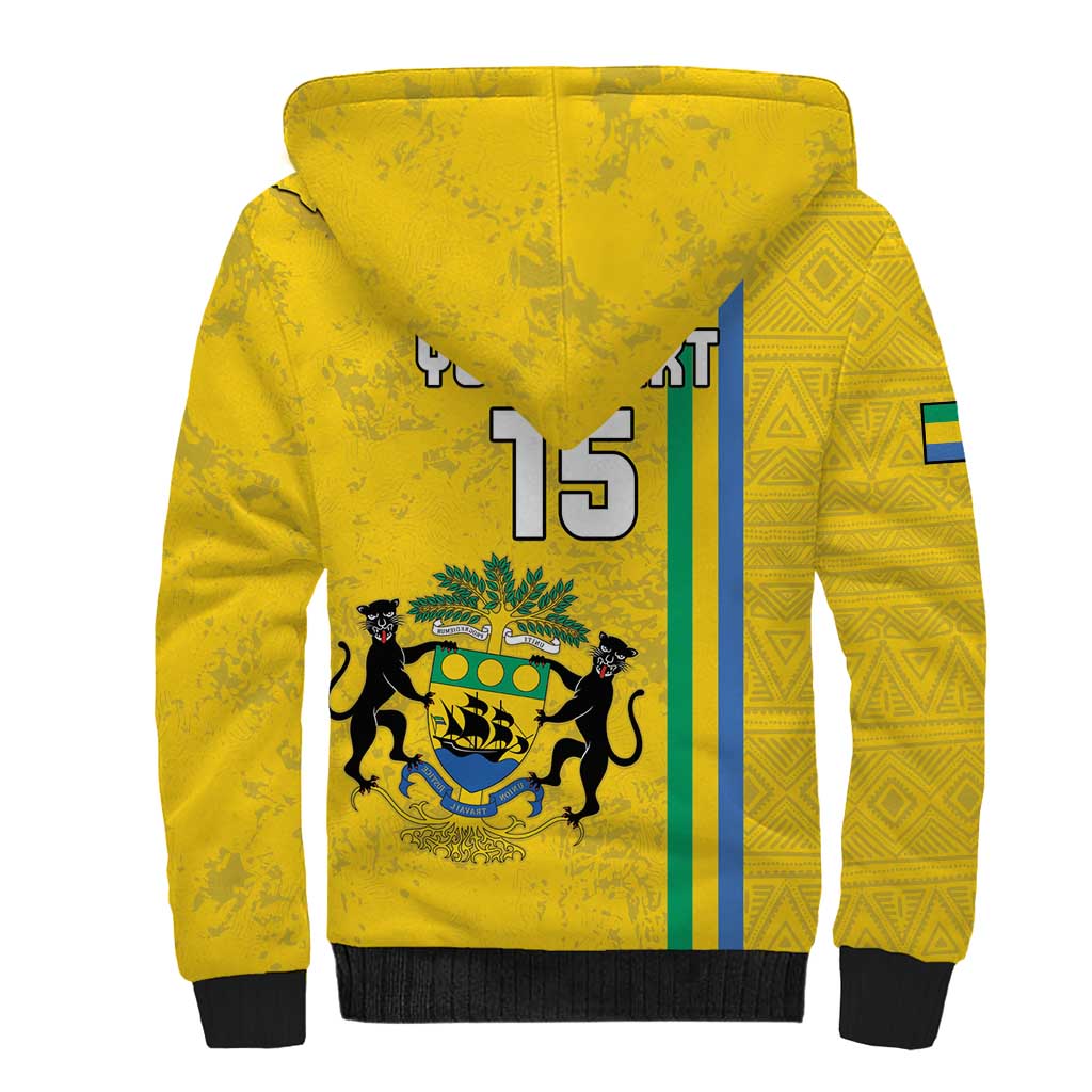 Custom Gabon Football Sherpa Hoodie Go Les Pantheres - Yellow Ver