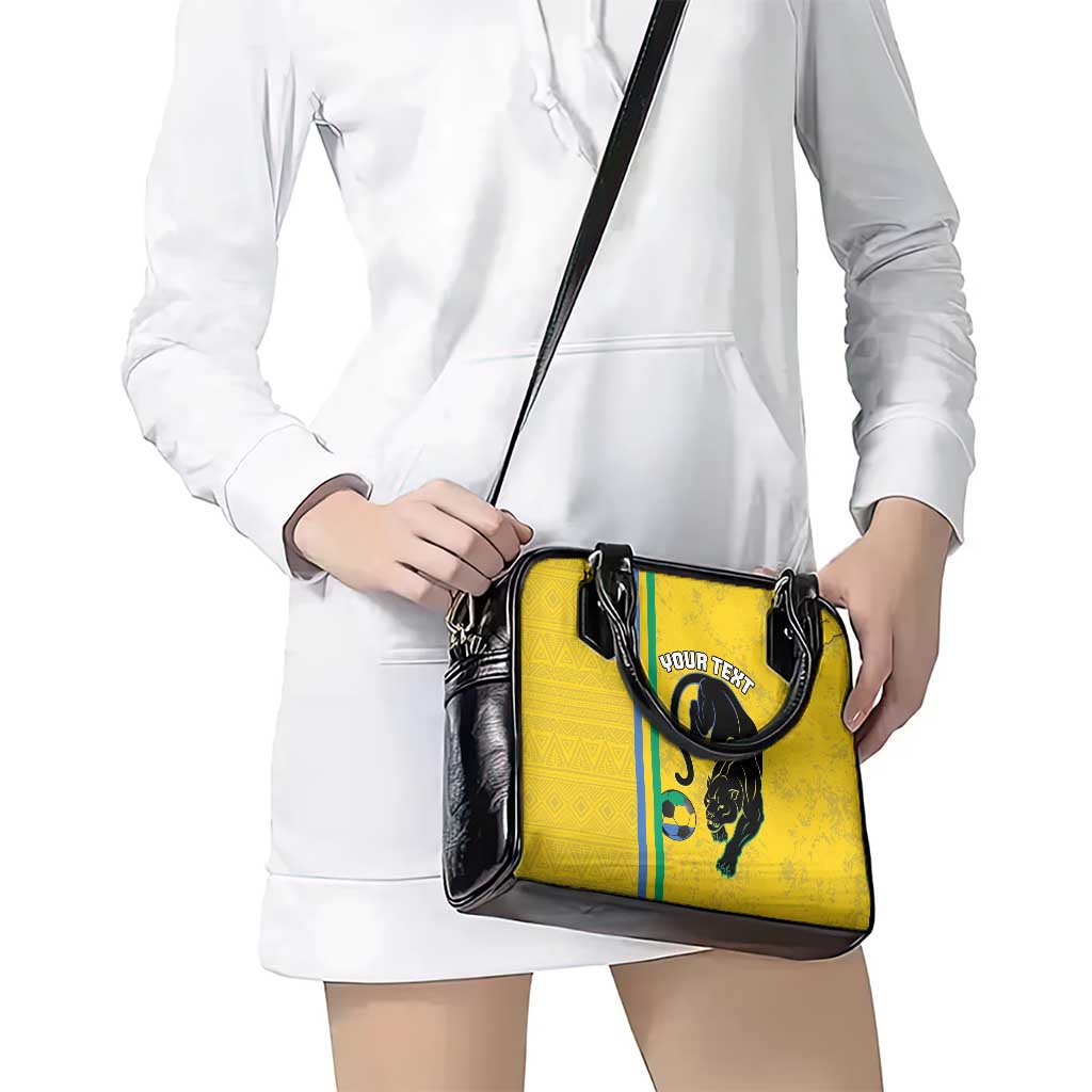Custom Gabon Football Shoulder Handbag Go Les Pantheres - Yellow Ver