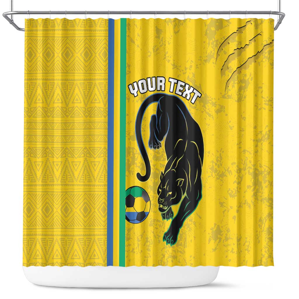Custom Gabon Football Shower Curtain Go Les Pantheres - Yellow Ver