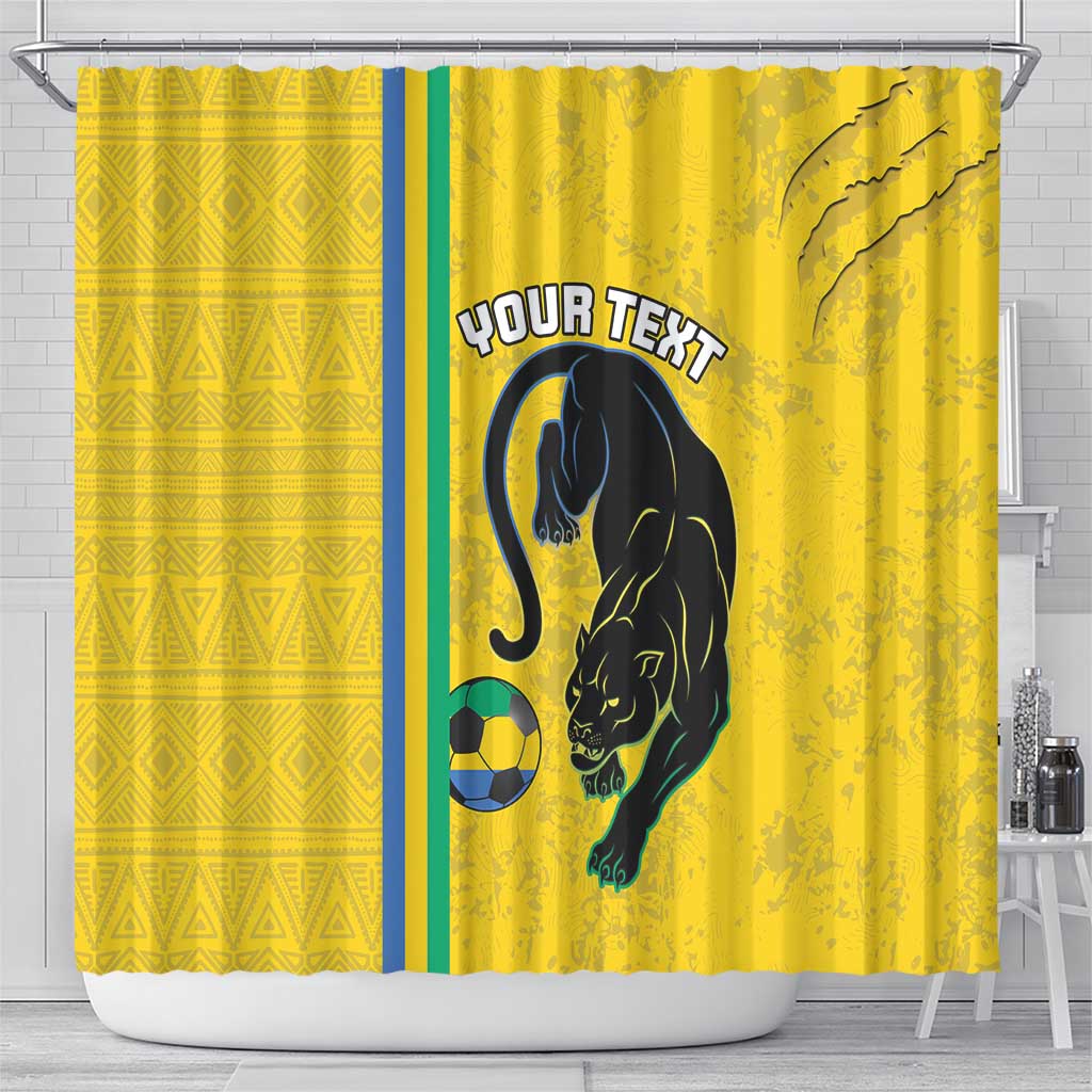 Custom Gabon Football Shower Curtain Go Les Pantheres - Yellow Ver
