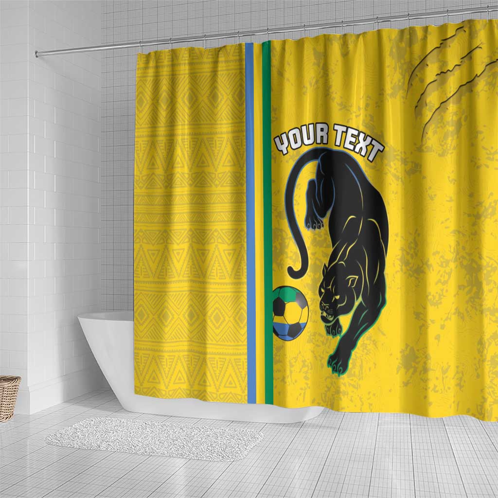 Custom Gabon Football Shower Curtain Go Les Pantheres - Yellow Ver