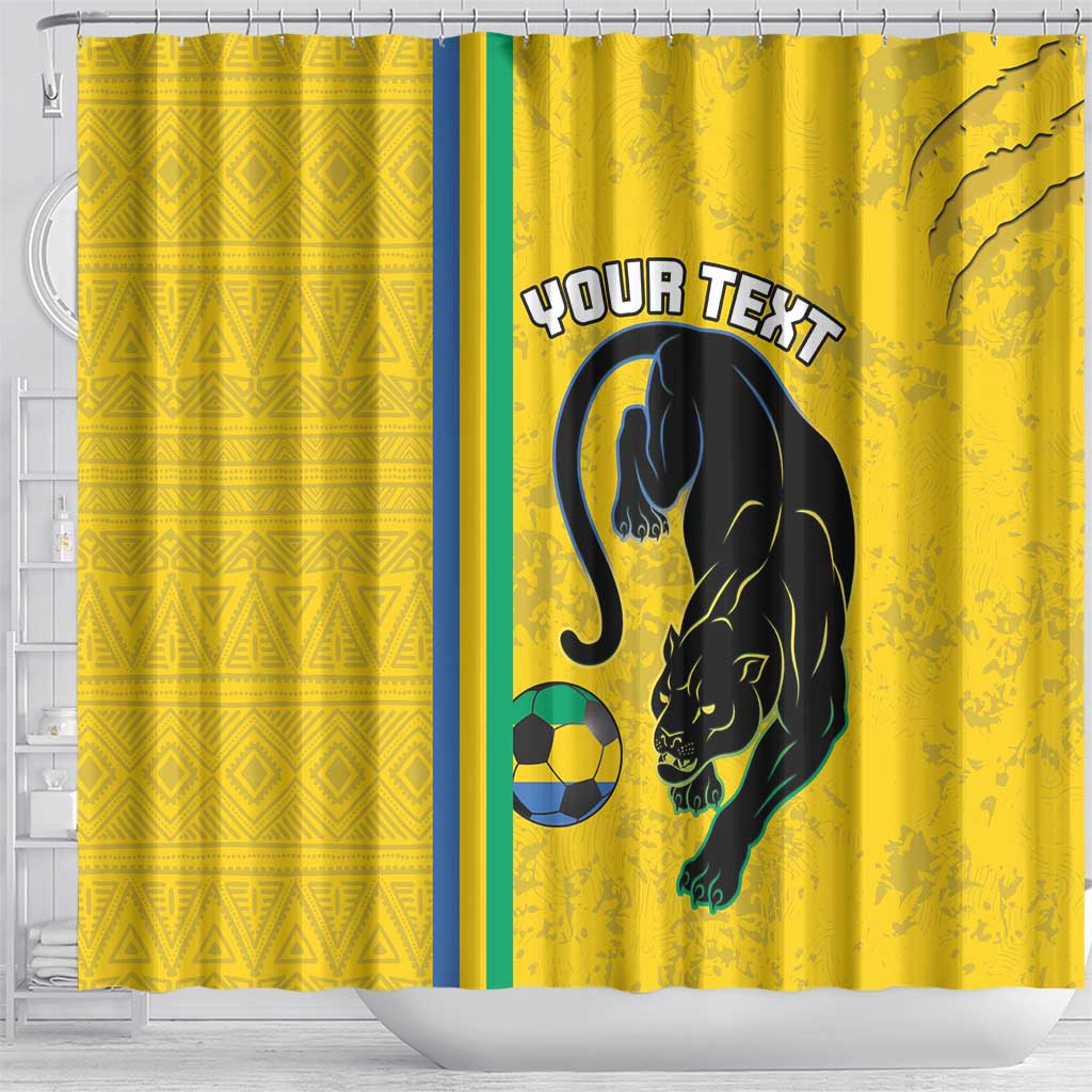 Custom Gabon Football Shower Curtain Go Les Pantheres - Yellow Ver