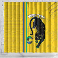 Custom Gabon Football Shower Curtain Go Les Pantheres - Yellow Ver